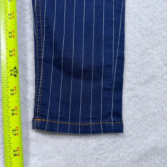 Dickies Women's High Rise Blue Striped Jeans - Size 5/27 - Picture 7 of 10